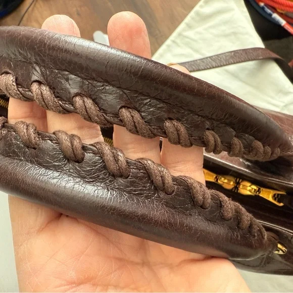 Balenciaga Velo in Cigare Fonce Brown Leather Purse Shoulder Crossbody Bag - Picture 9 of 14